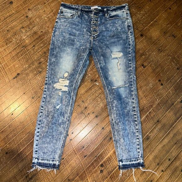 Kancan distressed acid wash stretchy 32 normcore jeans - Picture 1 of 3